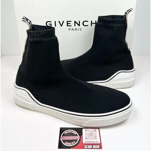 Size 44EU/11US - Givenchy Black knit Fabric High Top Sneakers RETAIL $600!